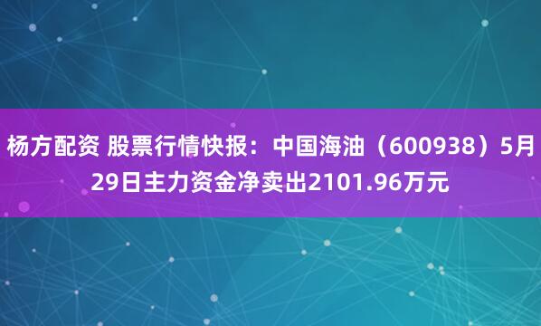 杨方配资 股票行情快报：中国海油（600938）5月29日主力资金净卖出2101.96万元
