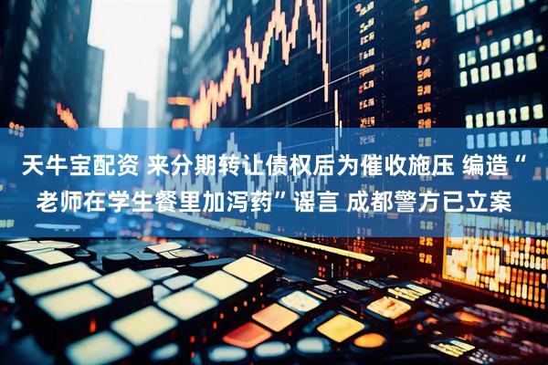 天牛宝配资 来分期转让债权后为催收施压 编造“老师在学生餐里加泻药”谣言 成都警方已立案